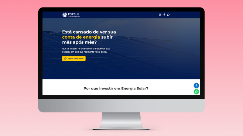 Imagem do Projeto: Landingpage da TopSul Energia Solar